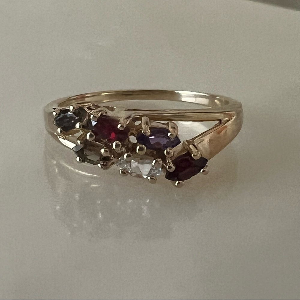 10k Solid Gold Assorted Marquise Shaped Gemstone … - image 7